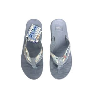 Island Surf Women's Aruba Flip-Flop, Lt.Blue‎ Floral Print, Size 8 New